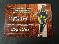 2025 Leaf Glory of the Game Tough As Leather SP Auto /35 Magic Johnson - Image 2