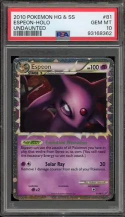 Pokemon Espeon Prime Undaunted Holo Ultra Rare #81 PSA 10 Gem Mint - Image 1