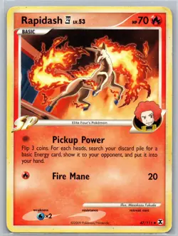 Rapidash E4 47/111 UC Rising Rivals MP / HP Pokemon - Image 1