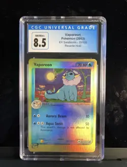 2003 Pokemon EX Sandstorm Vaporeon Reverse Holo #25/100 CGC 8.5 - Image 1