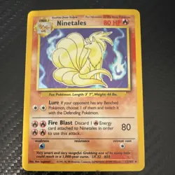Pokemon Ninetales Base Set 12/102 Holo Rare Stage 1 80 HP Holo Card 1999 - Image 1