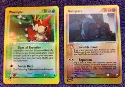 Wurmple 78/109 & Nosepass 18/109 Ruby and Sapphire Reverse Holo Pokemon *NICE* - Image 1