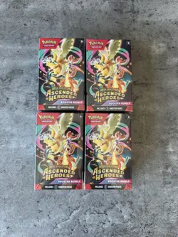 4 X Sealed Ascended Heroes Booster Bundles In Hand From Pokemon Center - Image 1