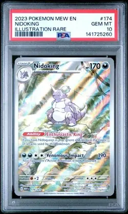 Pokemon 151 Nidoking #174/165 Illustration Rare PSA 10 - Image 1