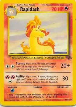 Rapidash 44/64 Base Set Uncommon MP Pokemon TCG - Image 1