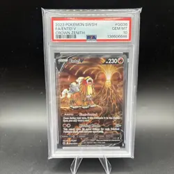 2023 Pokemon SWSH Crown Zenith #GG36 FA Entei V PSA 10 GEM MINT - Image 1