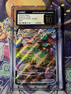 Snorlax VMAX 142/202 CGC PRISTINE 10 Pokemon Sword & Shield Base Set 2020 TCG - Image 1
