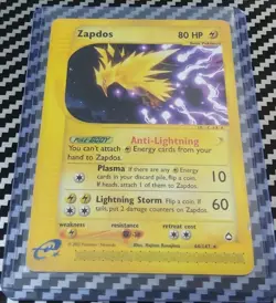LP Zapdos 044/147 Aquapolis E-Reader Base Non Holo Vintage Pokemon WotC - Image 1