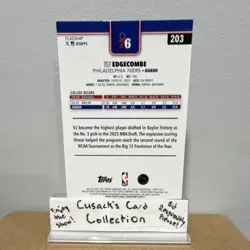 2025-26 Topps Rookie VJ Edgecombe #203 Philadelphia 76ers Basketball Card - Image 2