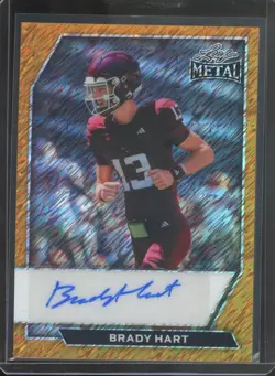 2026 Leaf Metal Football BRADY HART #BA-BH1 Rookie Gold Shimmer Auto 1/1 - Image 1