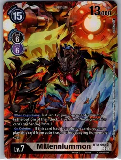 Millenniummon (1-Year Anniversary Box Topper) BT2-083 SR 1.0 - Digimon Card - NM - Image 1