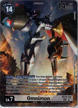 Omnimon BT13-112 SEC Limited Card Pack -Another Knight- - Digimon Card Game - NM - Image 1