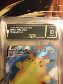 2021 Pokemon Celebrations Surfing Pikachu VMAX Full Art #9 CGC 10 - Image 2