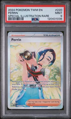2024 Pokemon TWM En Special Illustration Rare #220 SIR Perrin PSA 9 MINT - Image 1