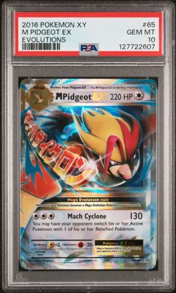 2016 POKEMON XY EVOLUTIONS #65 M PIDGEOT EX PSA 10 - Image 1
