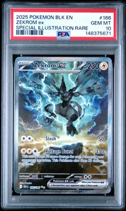2025 POKEMON BLK EN-BLACK BOLT SPECIAL ILLUSTRATION RARE #166 ZEKROM EX PSA 10 - Image 1