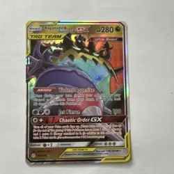 Pokemon Naganadel & Guzzlord GX Ultra Rare Holo 158/236 280 HP Cosmic Eclipse - Image 1
