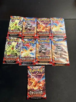 Pokemon TCG Obsidian Flames New Factory Sealed Booster Packs Lot Of 9x - Image 1