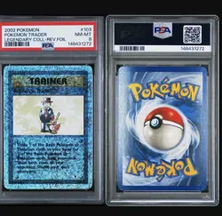 2002 POKEMON LEGENDARY COLLECTION #103 POKEMON TRADER-REVERSE FOIL PSA 8 - Image 3