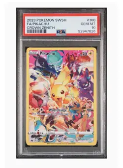 2023 Pokemon Pikachu 160/159 Crown Zenith Full Art Secret Rare PSA 10 Gem Mint - Image 1