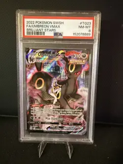 2022 Pokemon PSA 8 Umbreon VMAX #TG23/TG30 SWSH Brilliant Stars Trainer Gallery - Image 1