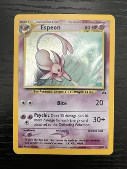 Espeon Neo Discovery 1/75 Holo Unlimited LP Pokemon Card WOTC 2001 - Image 1
