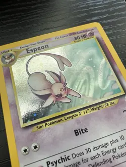 Espeon Neo Discovery 1/75 Holo Unlimited LP Pokemon Card WOTC 2001 - Image 2