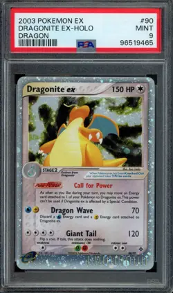 2003 POKEMON EX DRAGON #90 DRAGONITE EX-HOLO PSA 9 - Image 1