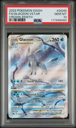 Glaceon Vstar GG40/GG70 Sword Shield Crown Zenith Pokemon PSA 10 - Image 1