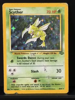Wizards of the Coast Pokemon Scyther Jungle Unlimited Holo Rare 10/64 English - Image 1