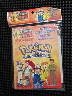 1999 Pokemon Action Flipz Sticker Album Vintage Factory Sealed NEW - Image 1