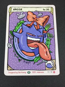 Pokkedo Angga Gengar 13/30 HoHo Holiday/Christmas V2 Derpy Pokemon Fan Art - Image 1