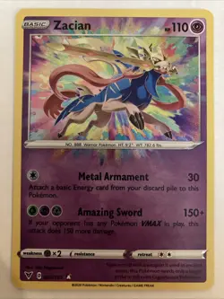 Pokemon TCG Zacian 082/185 Vivid Voltage Amazing Rare Holo Amazing Sword NM - Image 1
