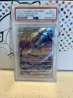 Full-Art Glaceon VSTAR Pokemon 2022 s12a Universe SAR Japanese 217/172 PSA 10 - Image 1