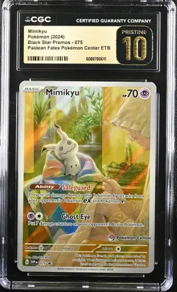 2024 POKEMON SVP POKEMOIN CENTER BLACK STAR PROMO #075 MIMIKYU CGC 10 PRISTINE - Image 1