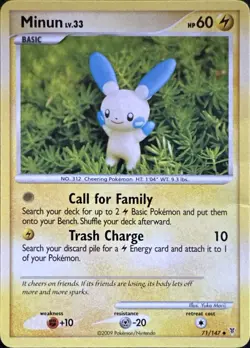 Minun 71/147 Uncommon Supreme Victors Pokemon Lightly Played - Image 1