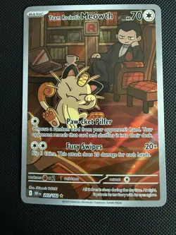Pokemon Team Rocket's Meowth 203/182 Sv10 Destined Rivals Illustration Rare Holo - Image 3