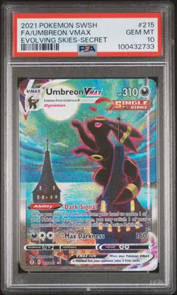 2021 POKEMON SWORD & SHIELD EVOLVING SKIES SECRET FULL ART/UMBREON VMAX PSA 10 - Image 1