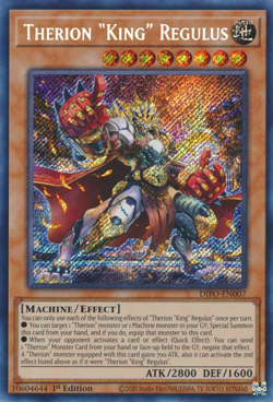 YUGIOH THERION "KING" REGULUS SECRET RARE DIFO-EN007 NEAR MINT - Image 1