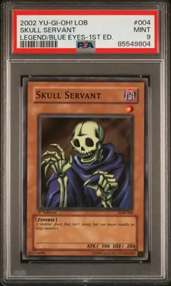 2002 YU-GI-OH! LEGEND OF BLUE EYES WHITE DRAGON 1ST EDITION SKULL SERVANT PSA 9 - Image 1