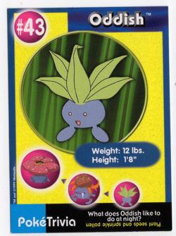 Oddish #43 PokeTrivia Mewtwo Strikes Back Movie Scene 3 Pokemon Card - Image 1