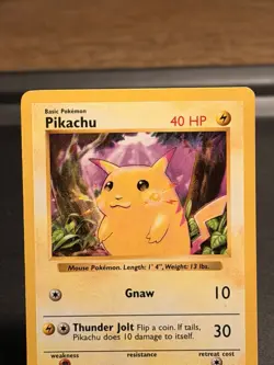 1999 WOTC Pikachu TCG Card Base Set Shadowless Yellow Cheeks 58/102 WOTC - Image 1