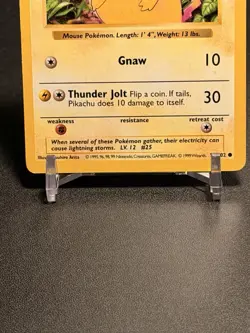 1999 WOTC Pikachu TCG Card Base Set Shadowless Yellow Cheeks 58/102 WOTC - Image 3