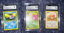 Lot of 3 CGC Pokemon Cards 2002 Tentacool 7, 2000 Spearow 7.5, 2000 Koffing 7.5 - Image 1