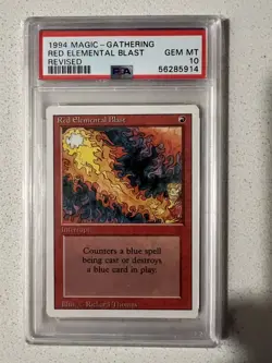 1994 MtG Magic the Gathering Revised Red Elemental Blast PSA 10 Gem Mint POP 33 - Image 1
