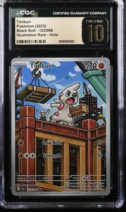 Pokemon Timburr Black Bolt Illustration Rare #183 CGC 10 PRISTINE - Image 1