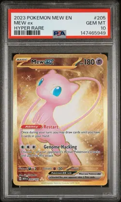 2023 POKEMON MEW EN-151 MEW EX HYPER RARE #205 PSA 10 - Image 1