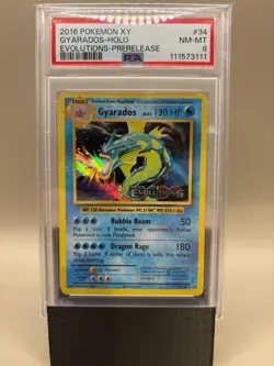 PSA 8 Near Mint/Mint -Gyarados - Holo #34 Pokemon Evolutions Pre-release Stamped - Image 1