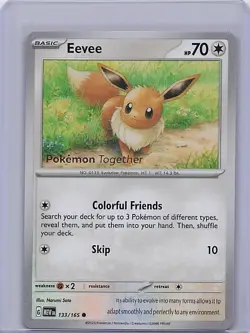 Eevee 133/165 STAMPED Pokemon Together 151 Pokemon Near Mint - Image 1