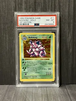 Nidoking PSA 8 Base Set 1st Edition Shadowless #11 Pokemon 1999 Holo Rare - Image 1